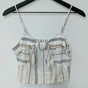 Express Linen Blend Cropped Cami Size Extra Small New